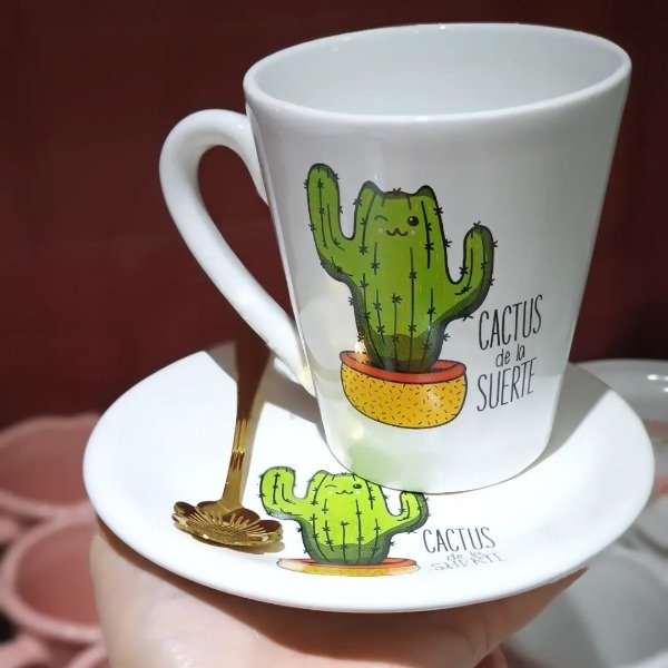 Producto - SET PLATO REDONDO+ TAZA CACTUS 1