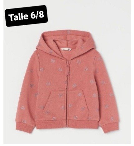 Campera con friza HyM talle 6/8 rosa