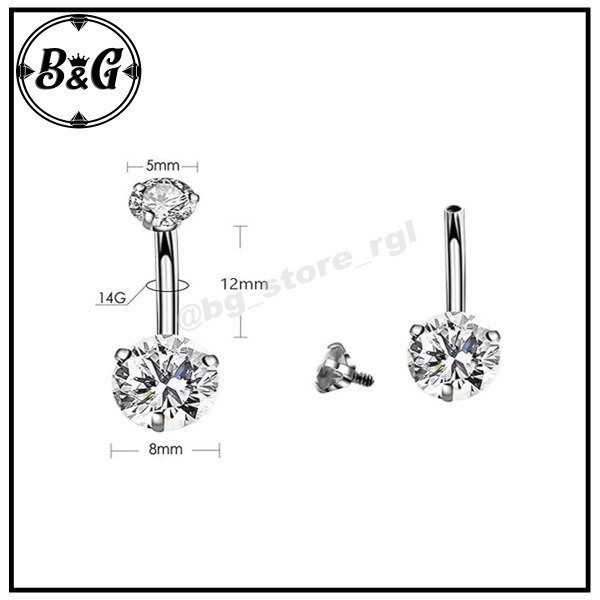 Producto - Navel Cubic Zircon Ombligo 8mm (UNIDAD)