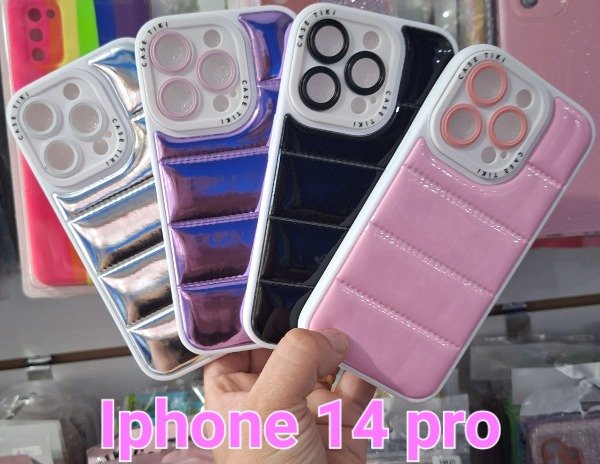 Producto - Fundas puffer metalizadas. IPhone 14 pro