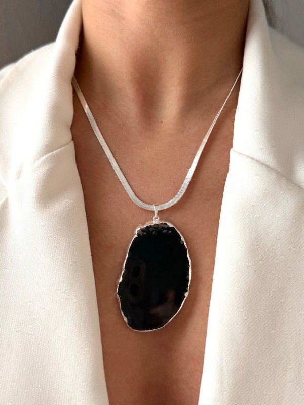 Producto - Collar slice stone black - 0