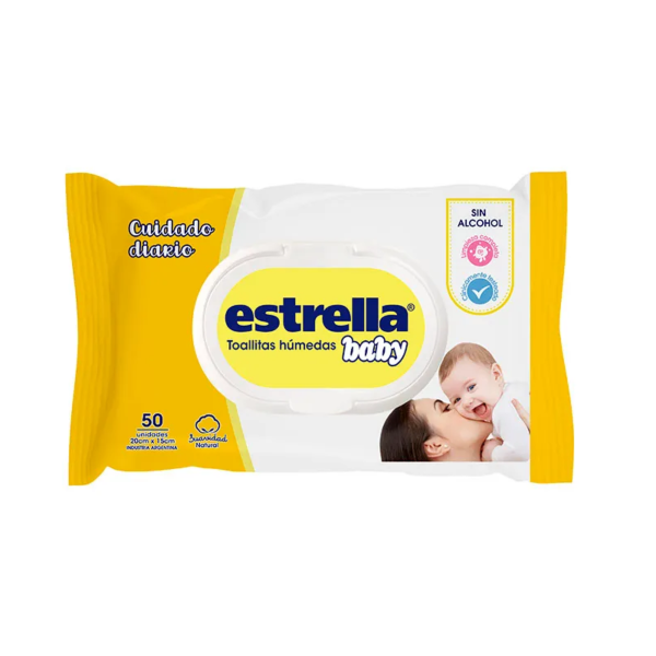 Producto - Toalla Humeda Estrella Baby Cuidado Diario x 50 uni