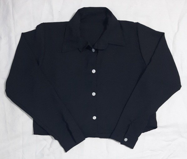 Producto - Camisa crop de crep [negro]