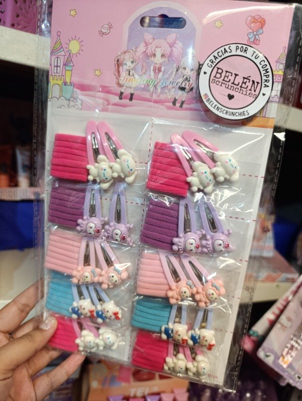 Producto - Blister de colitas/hebillas Sanrio x10 bolsitas