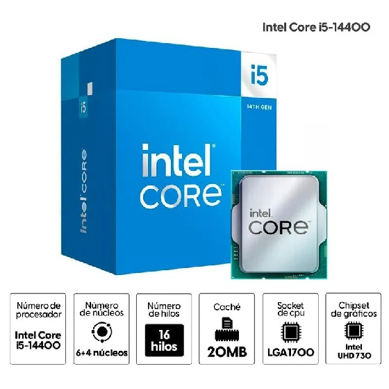 Producto - Micro socket 1700 (14va gen) -Intel Core i5-14400 -3.50GHz (up to 4.70GHz) -nucl