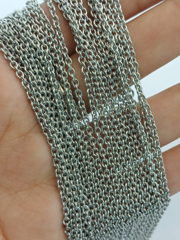 Producto - Cadena por 10 unidades pack tamaño de 55 cm acero quirúrgico 0.6MM