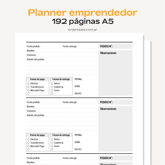 Producto - PLANIFICADOR PARA EMPRENDEDORES