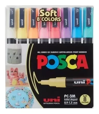 Producto - MARCADORES POSCA 3M PASTEL PUNTA MEDIA X8 UNID