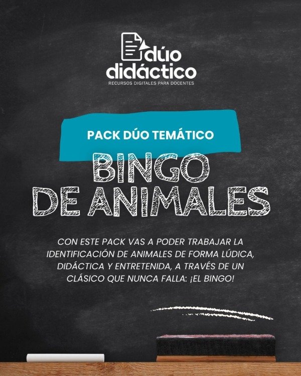 Producto - PACK DÚO BINGO DE ANIMALES