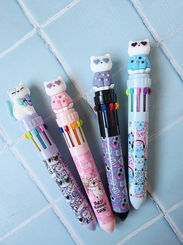Producto - Lapicera 10 colores gatito