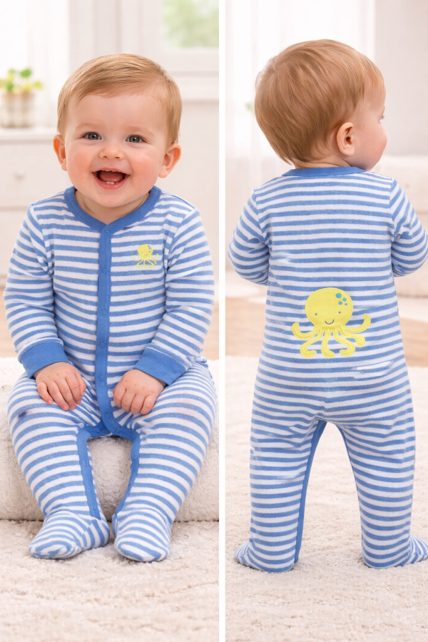 Producto - Carter's Bebé Nene 9 Meses Rayado con Pulpo Carters