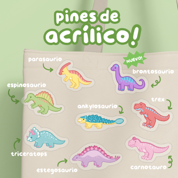 Producto - PREVENTA - Pin acrílico dinos