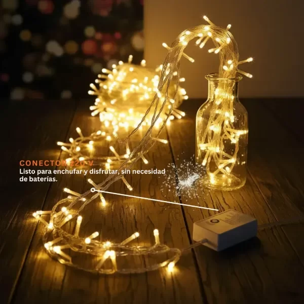 Producto - Tira 100 Luces calidas 8 funciones