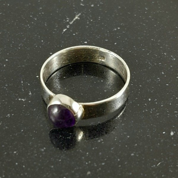 Producto - Anillo de plata 925 con Amatista redonda - 1