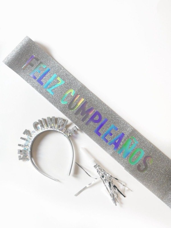 Producto - Banda Feliz Cumpleaños Glitter(varios colores)