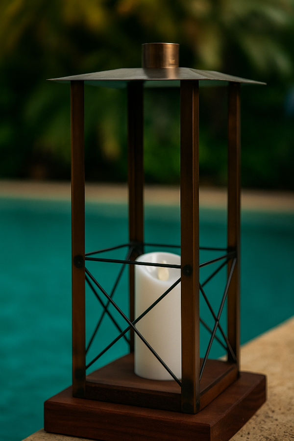Producto - Farol de metal cobre