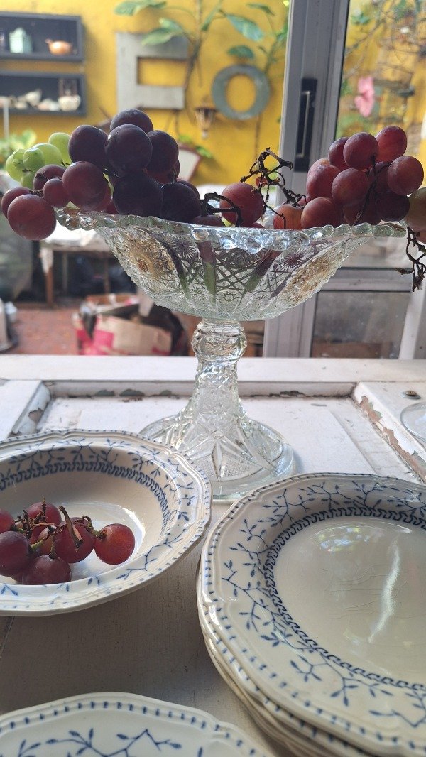 Producto - Centro o frutera de vidrio prensado