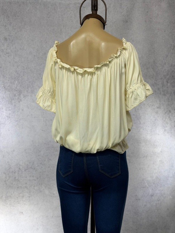 Producto - BLUSA PARAISO CREMA M/CORTA FIBRANA FRUNCE - 2