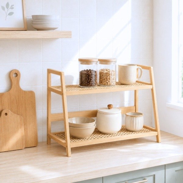 Producto - Estante Organizador Multiuso 2 Niveles Bambú