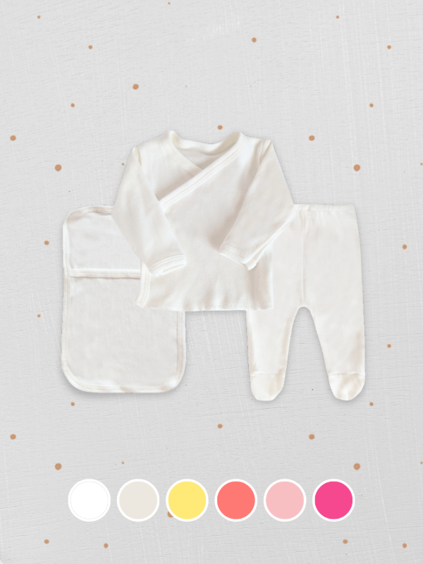 Producto - Conjunto bata, medio osito y babita porta set