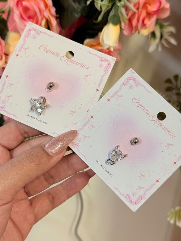 Producto - Pircing de acero en flor y corazones