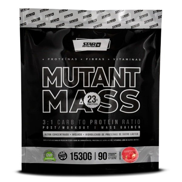Producto - Mutant Mass Star Nutrition 1530 Gr - Doypack sabor Strawberry Cream