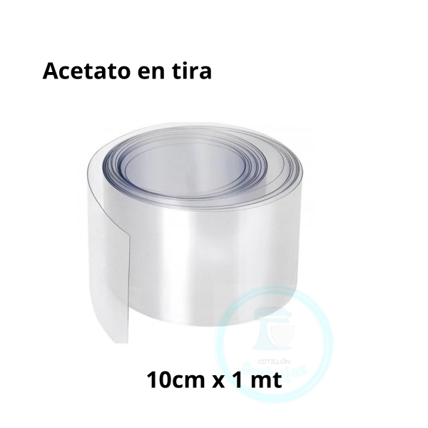 Producto - Tira de Acetato Transparente 1 m x 10 cm x1