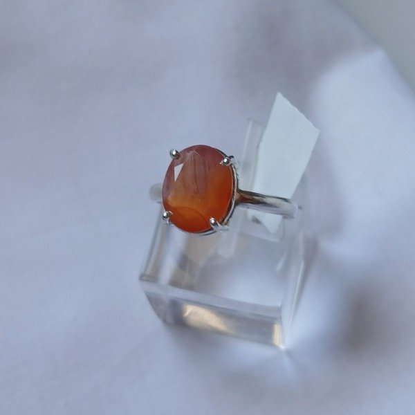 Producto - Anillo Plata 925 con ágata cornalina - Talle 14