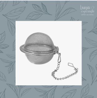 Producto - Infusor Te Hebras Redondo con Cadena Acero Inox