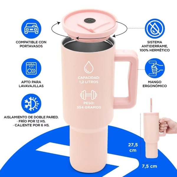 Producto - Vaso Quencher Rosa 1.2L - 2
