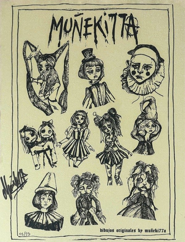 Producto - Póster dorado dibujos Muñeki77a (edición seriada y firmada)