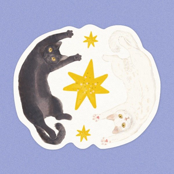 Producto - Sticker Michis Yin-Yang - 0