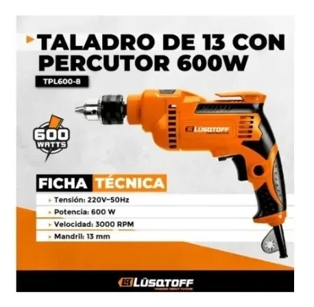 Producto - TALADRO PERCUTOR 600W TPL-600-8 13 MM LUSQTOFF