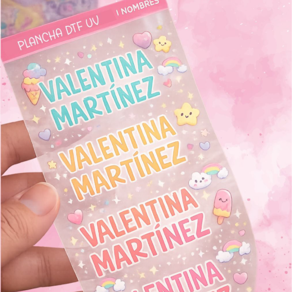 Producto - Nombres DTF UV impermeables