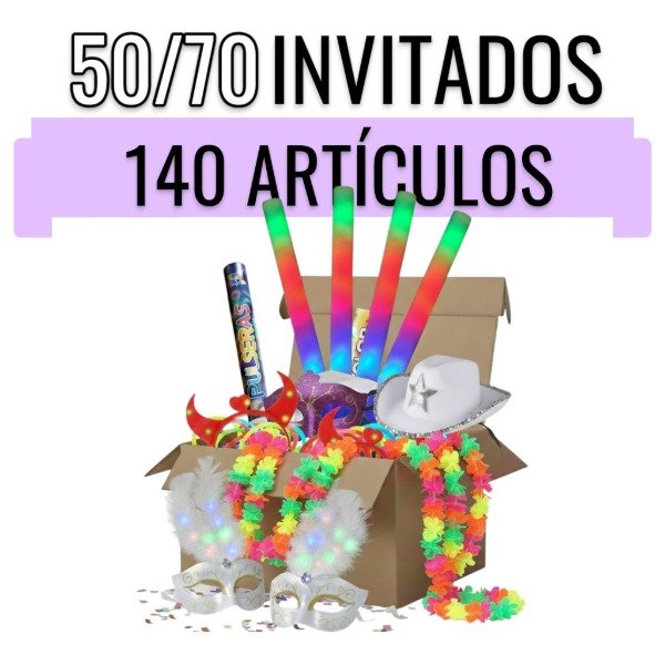 Producto - Combo Luminoso para 50 a 70 Invitados Ideal Fiesta de 15 con 140 Artículos