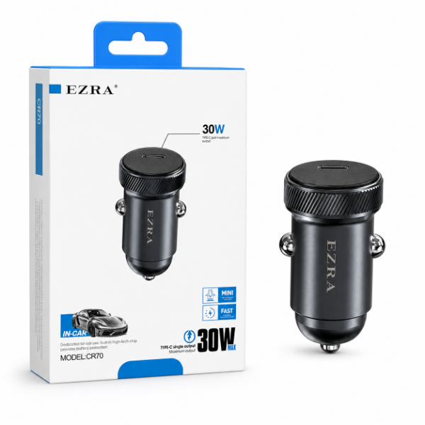 Producto - Adaptador Metalizado Para Auto de Carga Rapida de 30W TPC CR70. - 0