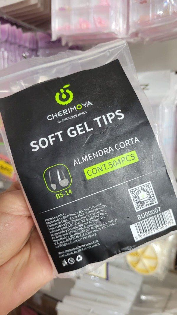 Producto - TIPS SOFT GEL CORTOS CHERIMOYA ALMENDRA