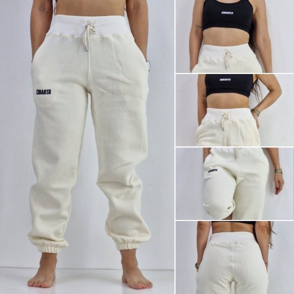 Producto - Pantalón Mujer Cibarta Modelo Nordico Crema algodon Frisado