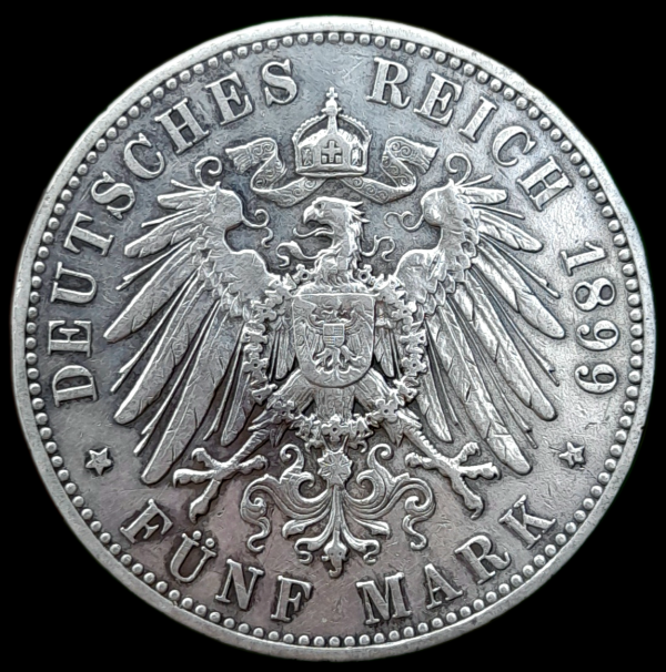 Producto - Alemania 5 Francos 1899 Alberto I Ceca E Km#1246 (74.000)