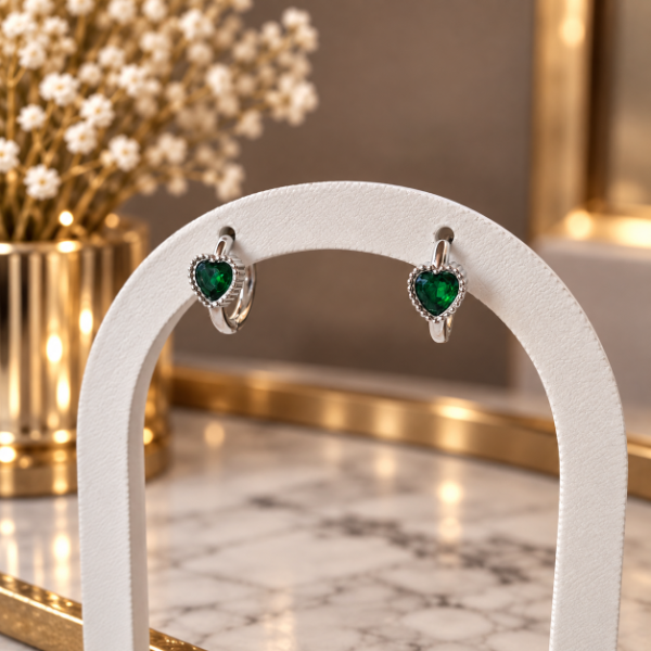 Producto - Argolla Bisagra Corazon Strass - Código: 000562 - 1
