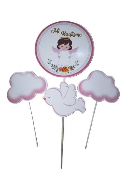 Producto - Set Toppers Bautismo Niña x 1