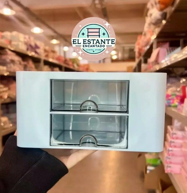 Producto - Organizador de plástico multifunción con cajones(Celeste)