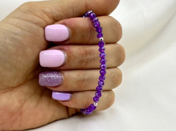 Producto - Pulsera elastizada con cristales VIOLETA 2