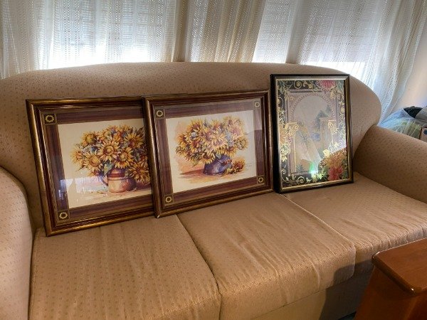 Producto - LOTE 3 CUADROS LAMINA MARCOS MADERA 58x48. PRECIO POR TODOS #9609