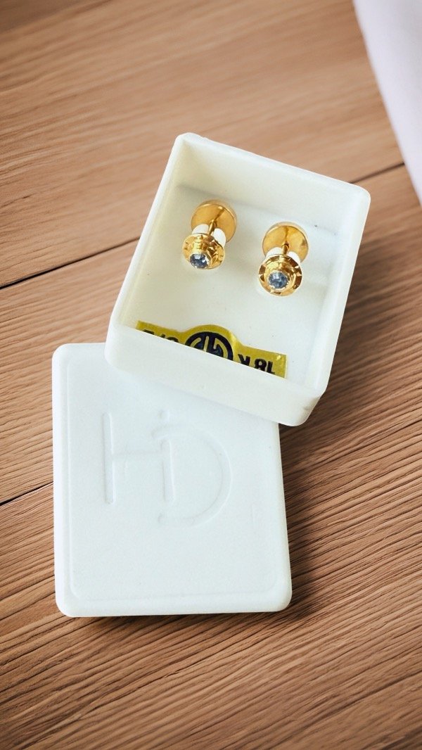 Producto - Abridores CH ORO 18K piedra turquesa AB9