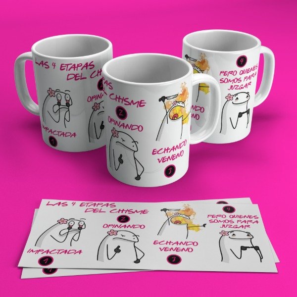 Producto - Plantilla para taza Flork Amigas Etapas del Chisme