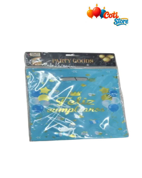 Producto - Bolsa de regalo feliz cumpleaños globos y estrella 17x25 cm x10 Unidades