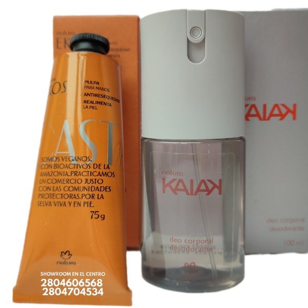 Producto - Hidratante de manos 75gr + desodorante en spray perfumado 100ml Kaiak clásico