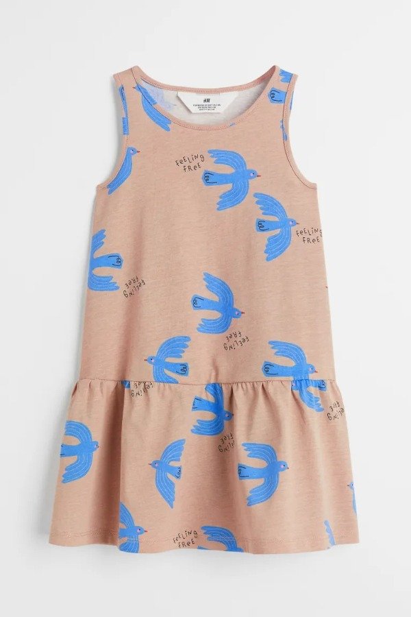Producto - Vestido HM Marron con Pajaros Azules
