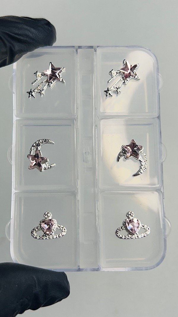 Producto - Mix lunas y estrellas rosas